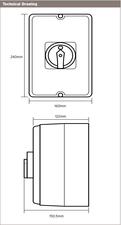 Niglon rotary isolator 100A 4pole AC