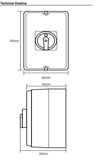 Niglon rotary isolator 125A 4pole AC