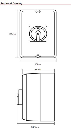 Niglon rotary isolator 25A 4pole AC